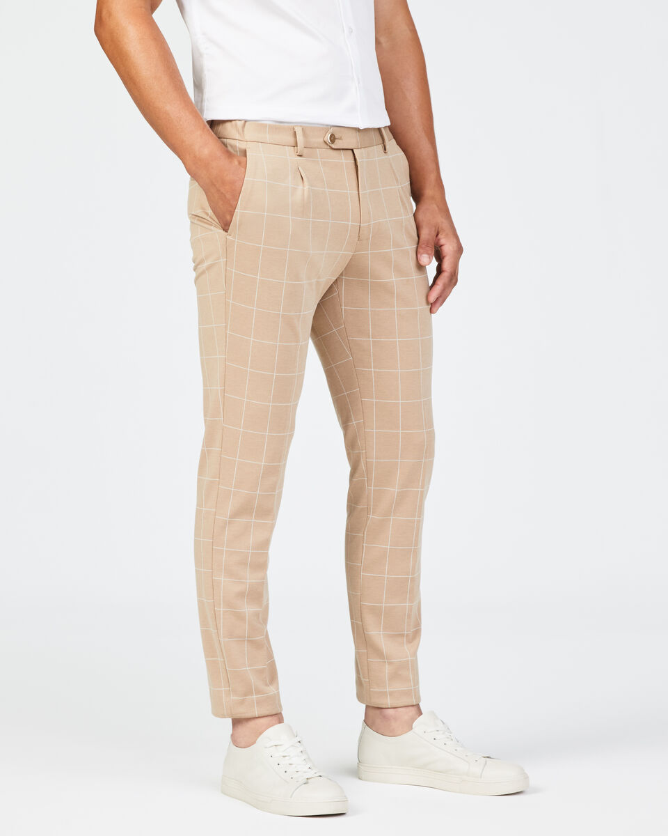 Jeddp Tailored Pant, Camel Windowpane, hi-res
